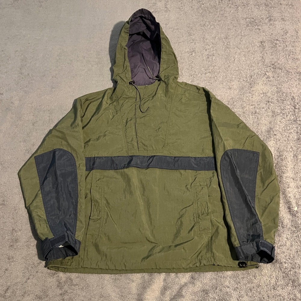 Vintage Y2K GAP Anorak Windbreaker Green Colorblock Jacket Mens Size XL
